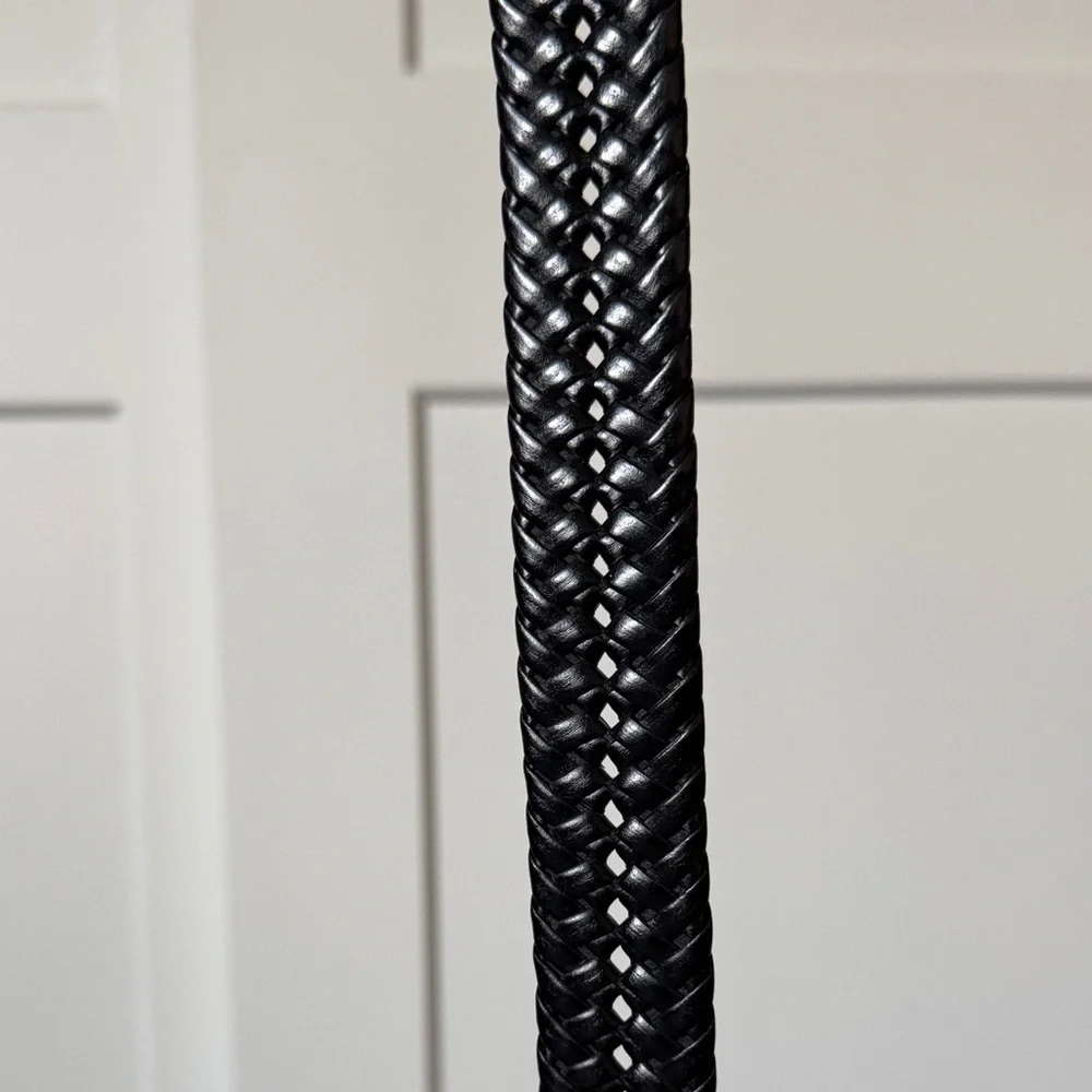 Black Braided Leather Belt